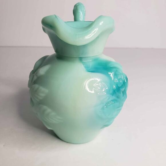 Avon Jadeite Green Swirl Milk Glass Pitcher - Picture 10 of 10